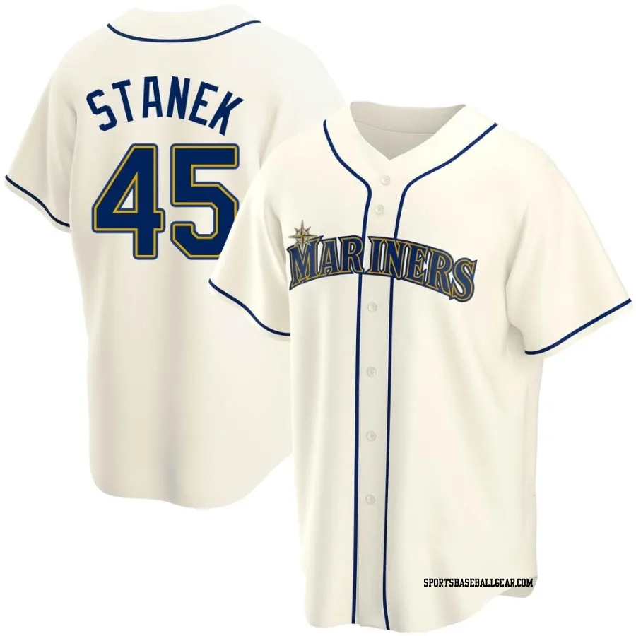 Ryne Stanek Men's Seattle Mariners Cream Replica Alternate Jersey