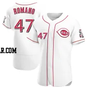 Sal Romano Men's Cincinnati Reds White Authentic Home Jersey