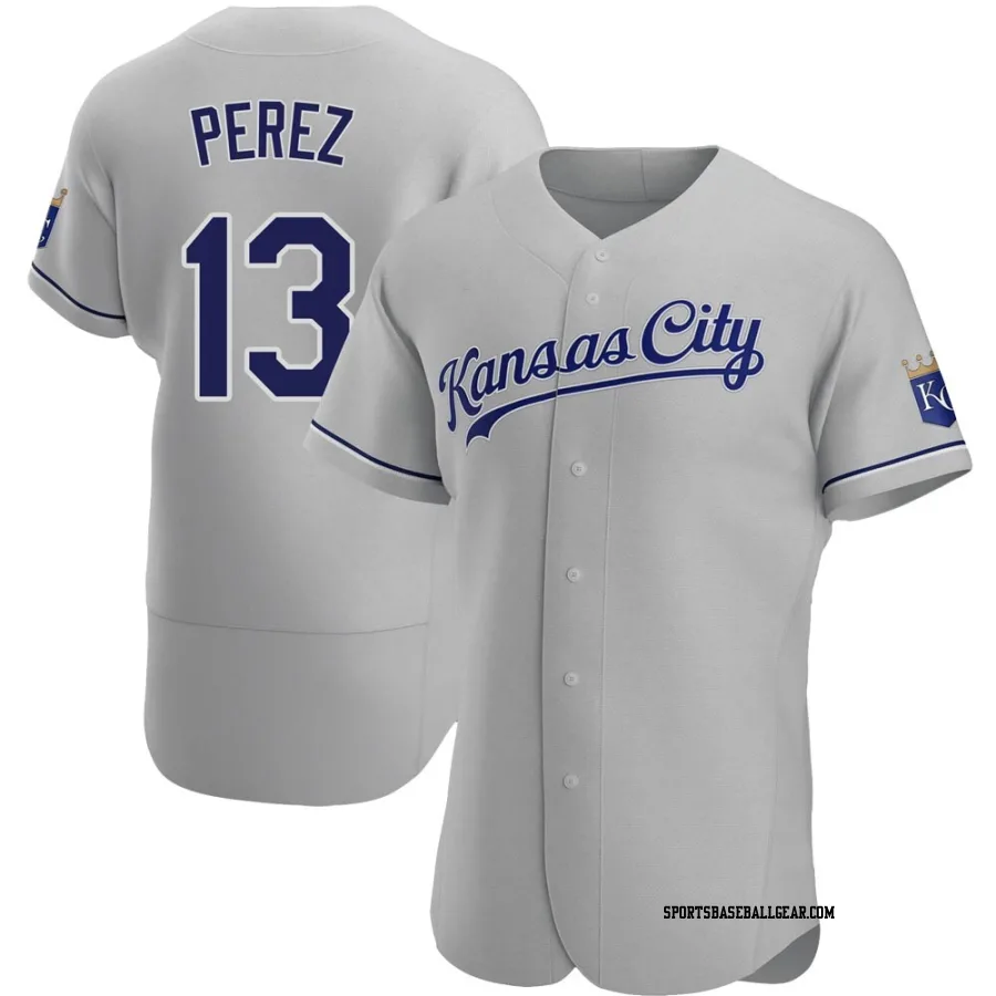 Salvador Perez Men's Kansas City Royals Gray Authentic Road Jersey