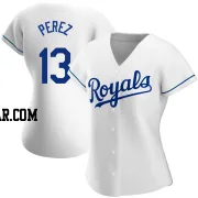 Salvador Perez Women's Kansas City Royals White Authentic Home Jersey