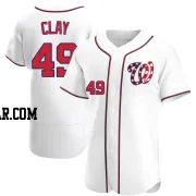 Sam Clay Men's Washington Nationals White Authentic Alternate Jersey