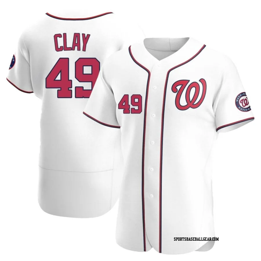 Sam Clay Men's Washington Nationals White Authentic Home Jersey