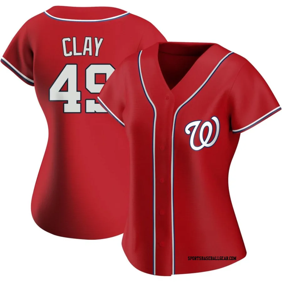 Sam Clay Women's Washington Nationals Red Authentic Alternate Jersey