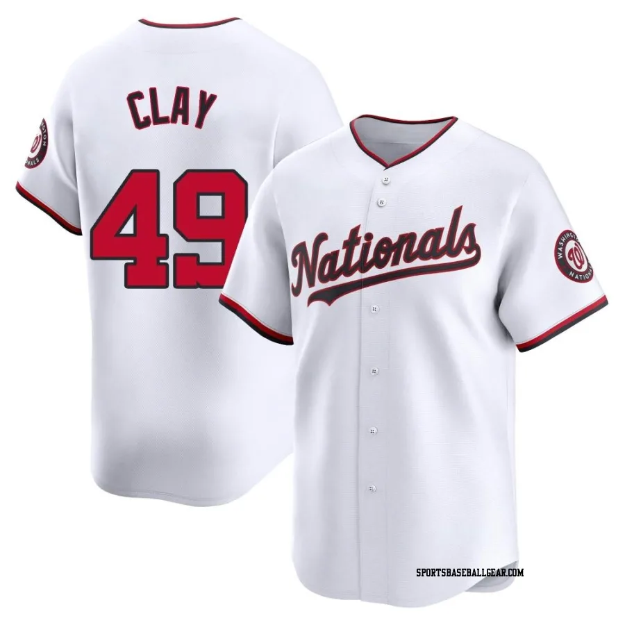 Sam Clay Youth Washington Nationals White Limited Home Jersey