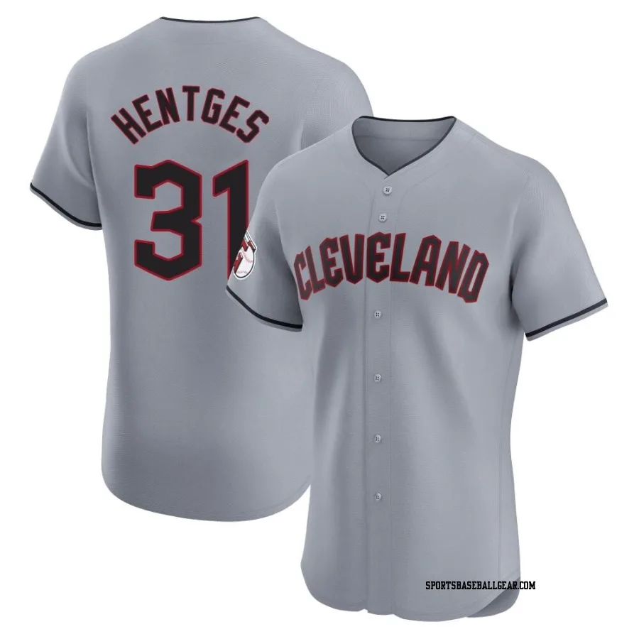 Sam Hentges Men's Cleveland Guardians Gray Elite Road Jersey