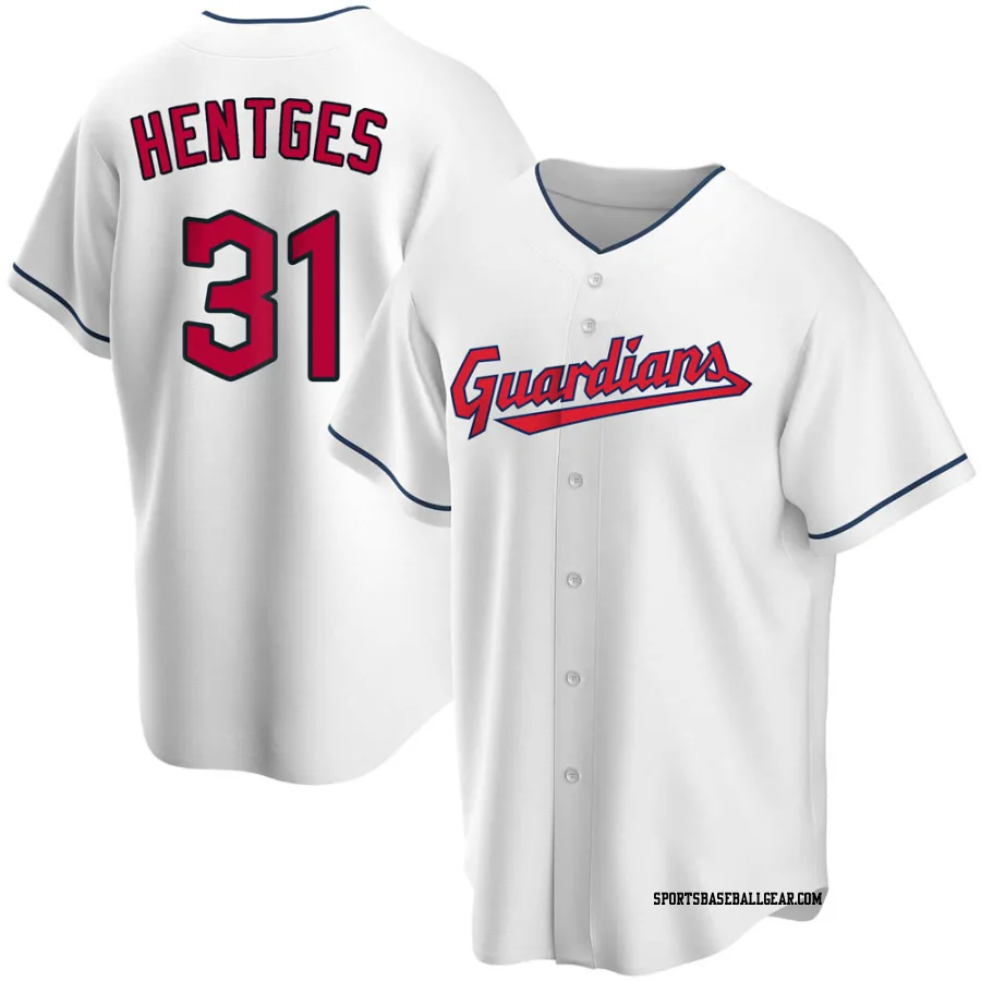 Sam Hentges Youth Cleveland Guardians White Replica Home Jersey