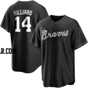 Sam Hilliard Men's Atlanta Braves Black/White Replica Jersey