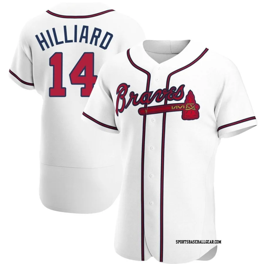 Sam Hilliard Men's Atlanta Braves White Authentic Home Jersey