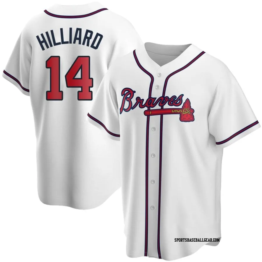 Sam Hilliard Men's Atlanta Braves White Replica Home Jersey