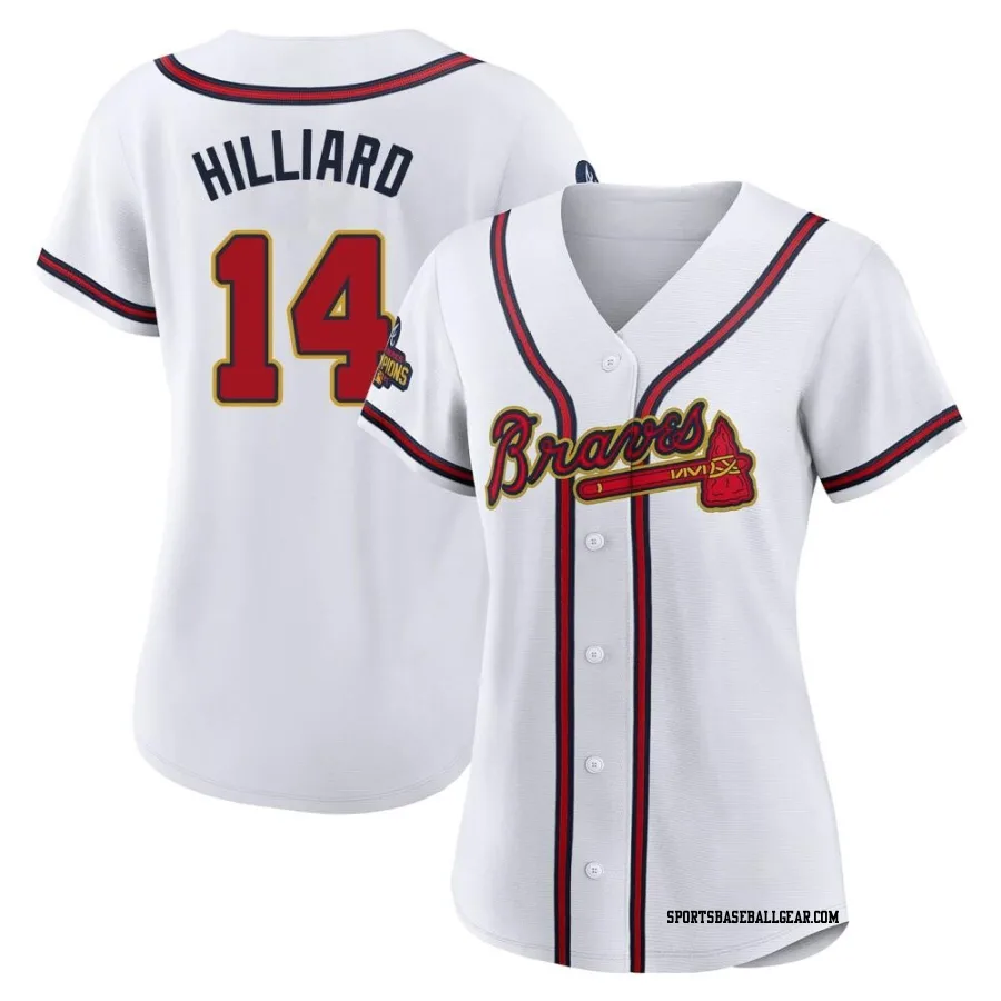 Sam Hilliard Women's Atlanta Braves Gold Authentic White 2022 Program Jersey