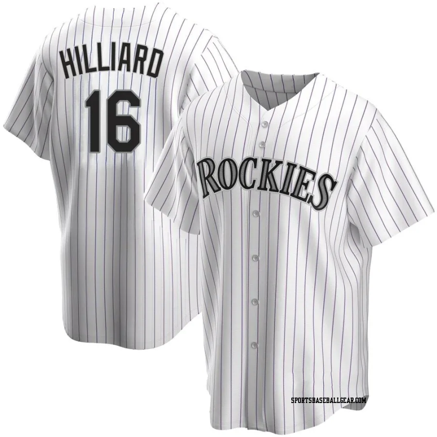 Sam Hilliard Youth Colorado Rockies White Replica Home Jersey