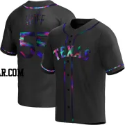 Sam Huff Men's Texas Rangers Black Holographic Replica Alternate Jersey