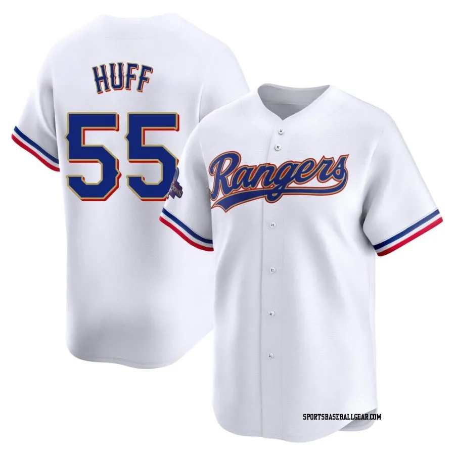 Sam Huff Men's Texas Rangers Gold Limited White 2024 Collection Jersey