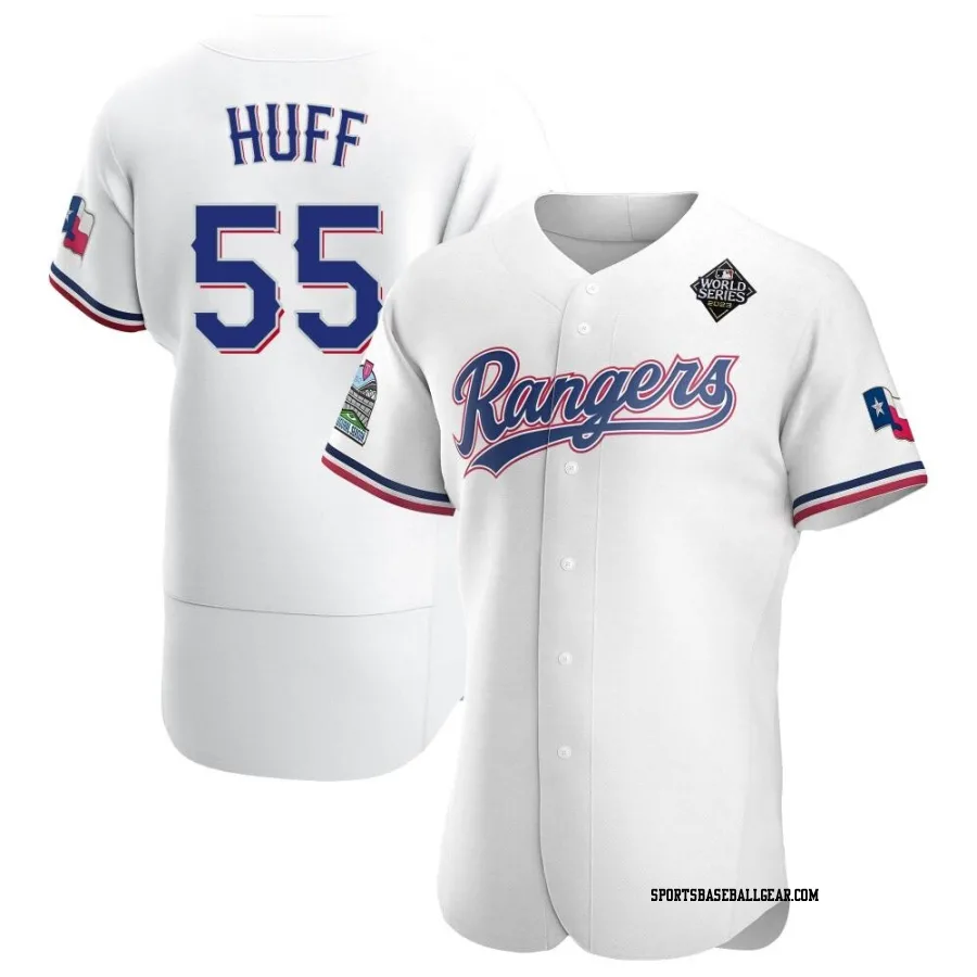 Sam Huff Men's Texas Rangers White Authentic Home 2023 World Series Jersey