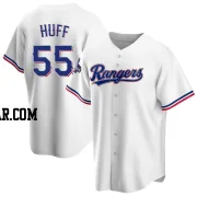 Sam Huff Men's Texas Rangers White Replica Home 2023 World Series Champions Jersey