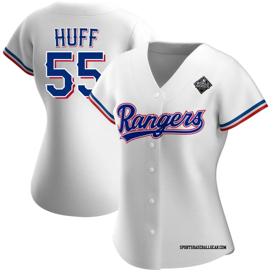 Sam Huff Women's Texas Rangers White Replica Home 2023 World Series Jersey