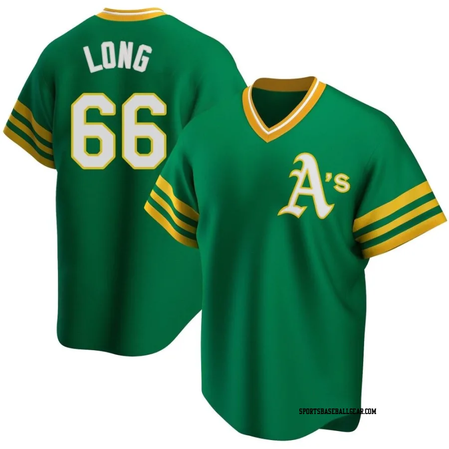 Sam Long Men's Oakland Athletics Green Replica R Kelly Road Cooperstown Collection Jersey