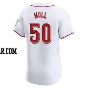 Sam Moll Men's Cincinnati Reds White Elite Home Jersey