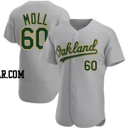 Sam Moll Men's Oakland Athletics Gray Authentic Road Jersey