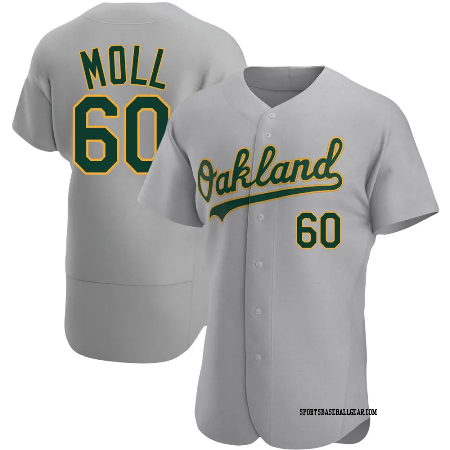 Sam Moll Men's Oakland Athletics Gray Authentic Road Jersey