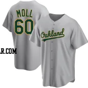 Sam Moll Men's Oakland Athletics Gray Replica Road Jersey