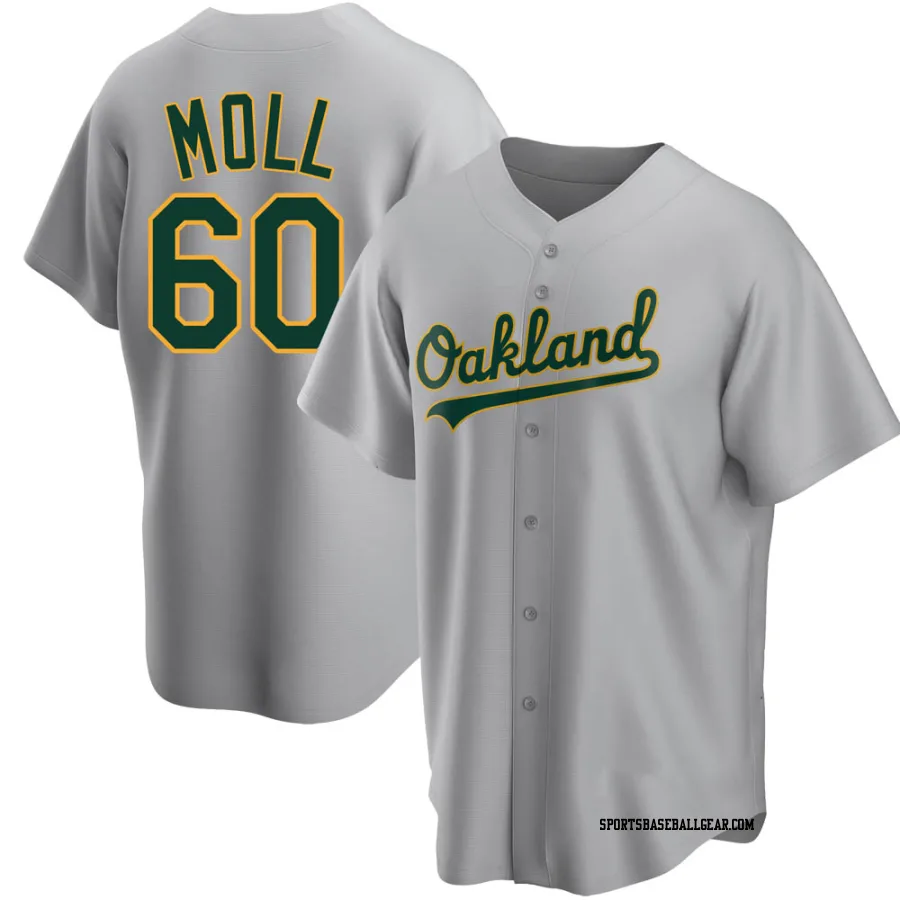 Sam Moll Men's Oakland Athletics Gray Replica Road Jersey