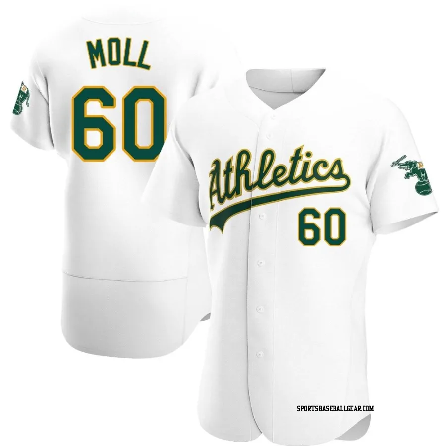 Sam Moll Men's Oakland Athletics White Authentic Home Jersey