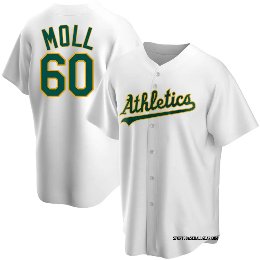 Sam Moll Youth Oakland Athletics White Replica Home Jersey