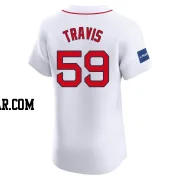 Sam Travis Men's Boston Red Sox White Elite Home Patch Jersey