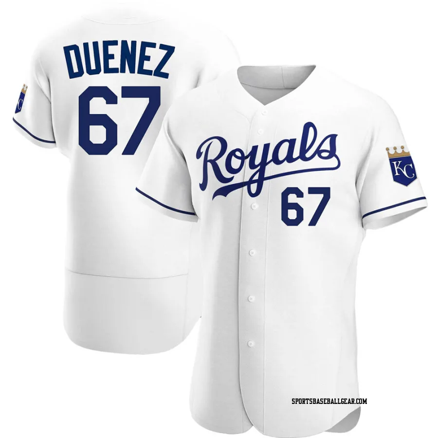 Samir Duenez Men's Kansas City Royals White Authentic Home Jersey