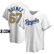 Samir Duenez Youth Kansas City Royals Gold Replica White Home Jersey