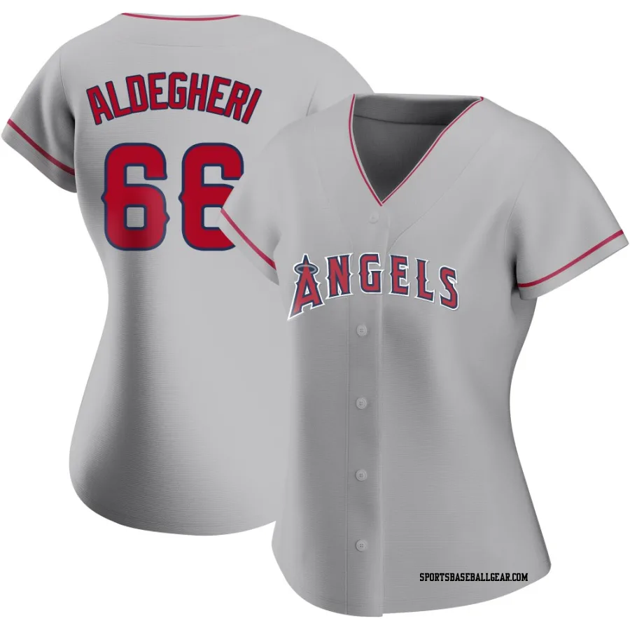 Samuel Aldegheri Women's Los Angeles Angels Authentic Silver Road Jersey