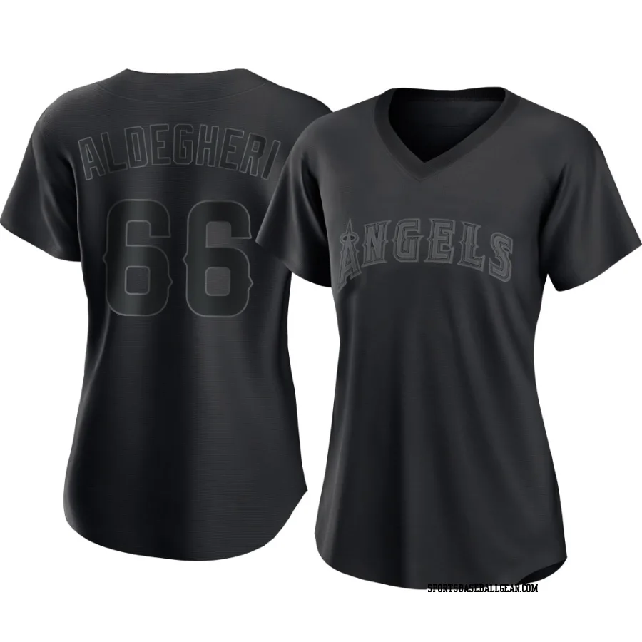 Samuel Aldegheri Women's Los Angeles Angels Black Replica Pitch Fashion Jersey