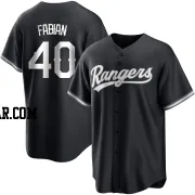 Sandro Fabian Men's Texas Rangers Black/White Replica Jersey