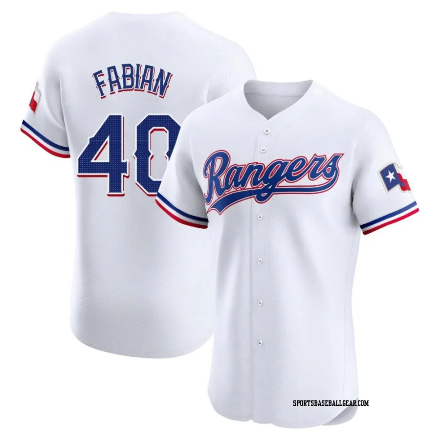 Sandro Fabian Men's Texas Rangers White Elite Home Jersey