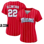 Sandy Alcantara Women's Miami Marlins Red Replica 2021 City Connect Jersey