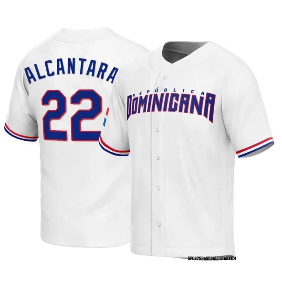 Sandy Alcantara Youth Dominican Republic Baseball White Replica 2023 World Baseball Classic Jersey