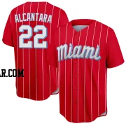 Sandy Alcantara Youth Miami Marlins Red Replica 2021 City Connect Jersey