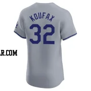 Sandy Koufax Men's Los Angeles Dodgers Gray Elite Road Jersey