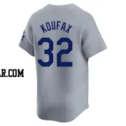 Sandy Koufax Men's Los Angeles Dodgers Gray Limited Away Jersey