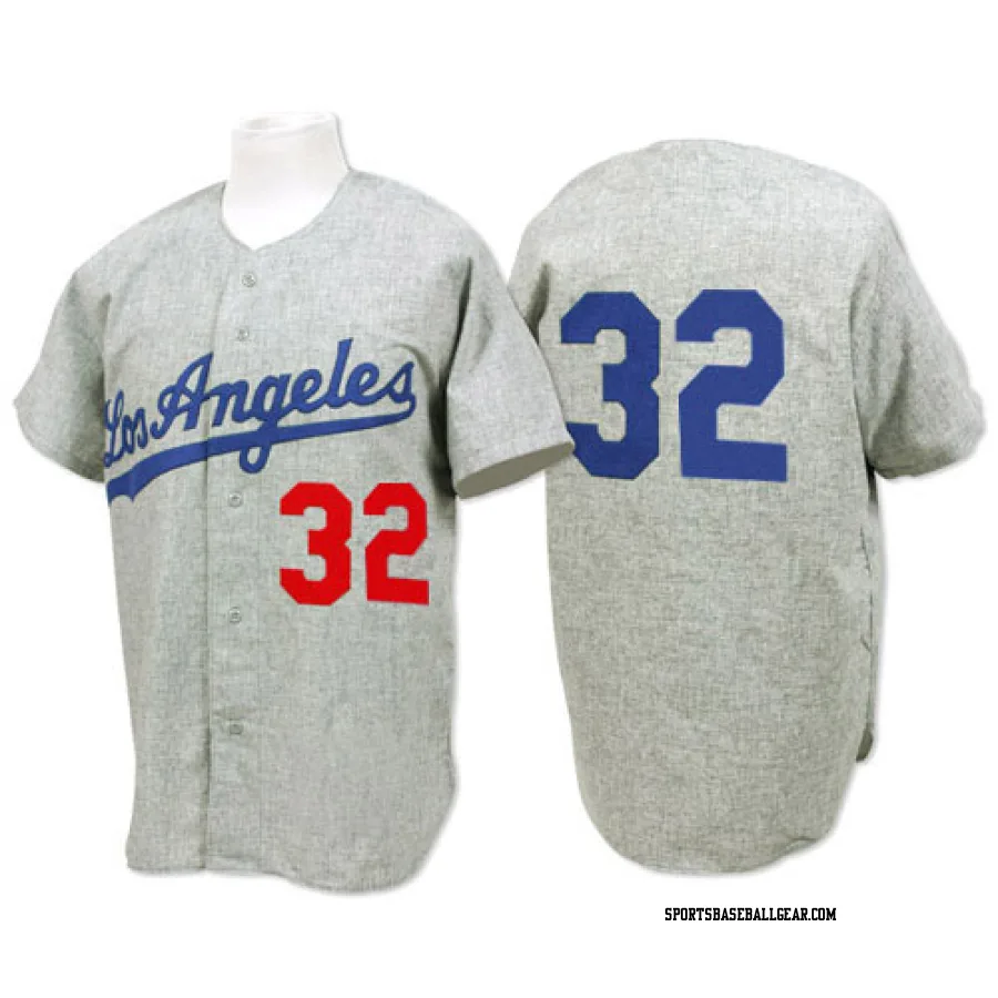 Sandy Koufax Men's Los Angeles Dodgers Grey Authentic 1963 Throwback Jersey