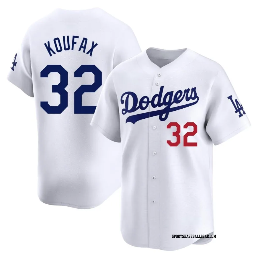 Sandy Koufax Men's Los Angeles Dodgers White Limited Home Jersey