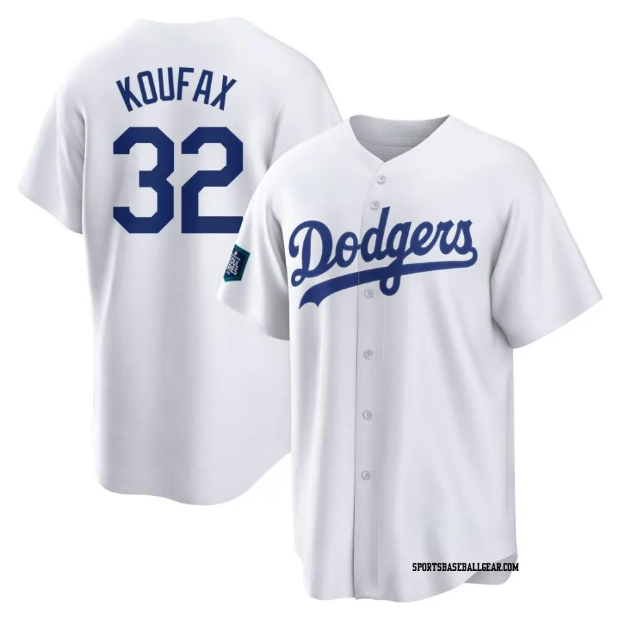 Sandy Koufax Men's Los Angeles Dodgers White Replica 2024 World Tour Seoul Series Home Jersey