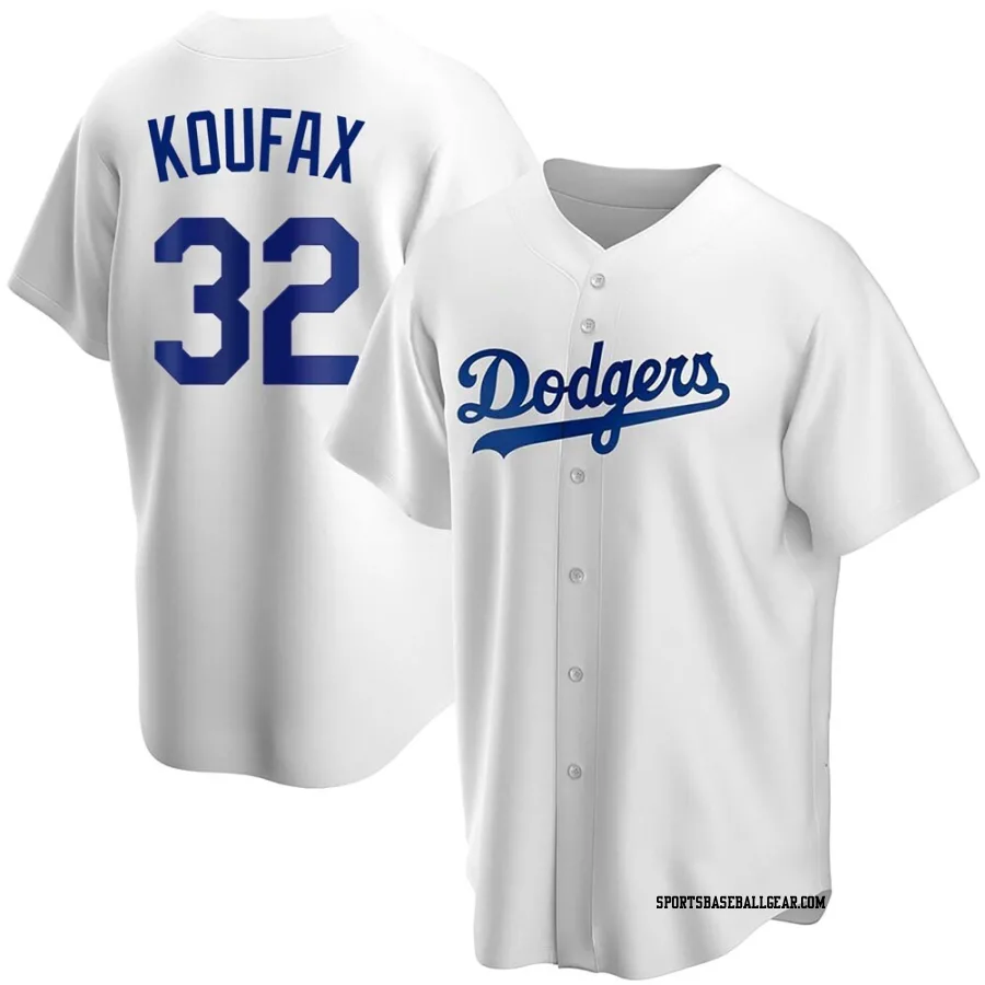 Sandy Koufax Men's Los Angeles Dodgers White Replica Home Jersey