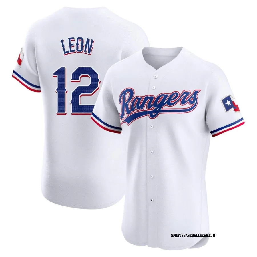 Sandy Leon Men's Texas Rangers White Elite Home Jersey