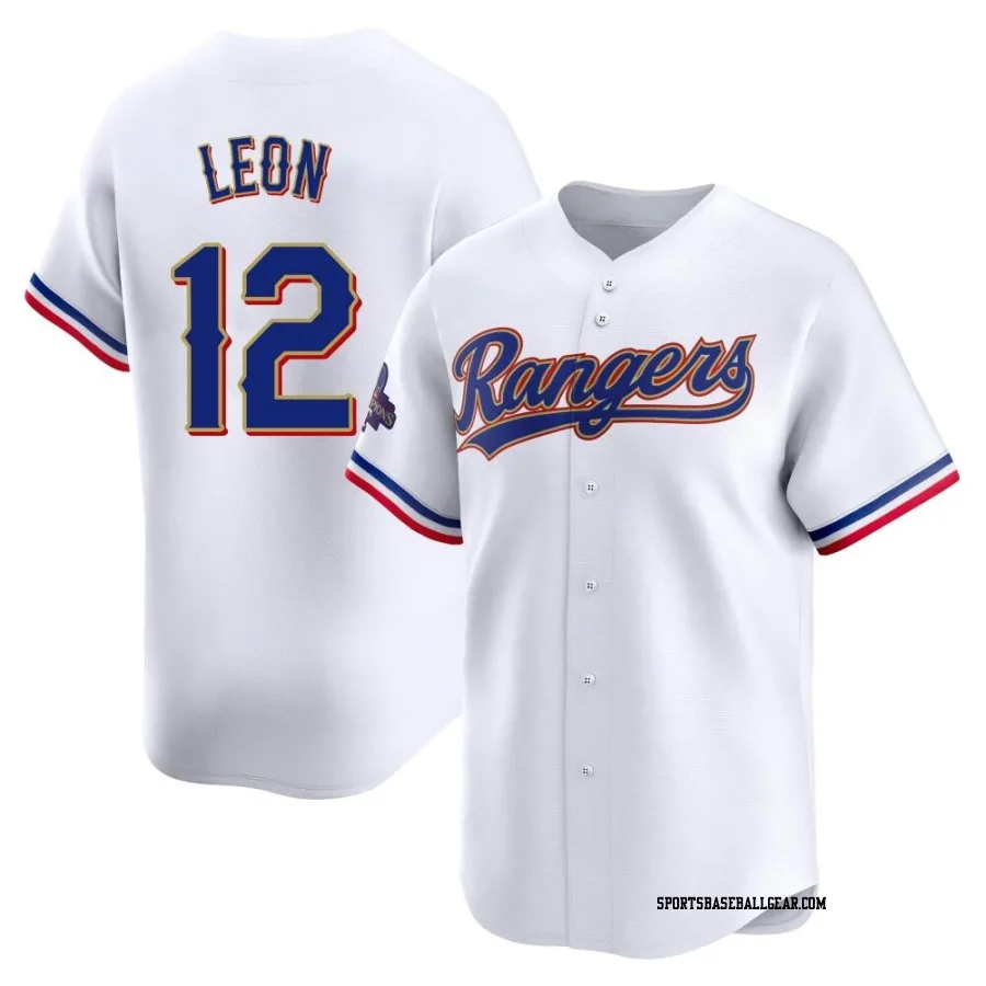 Sandy Leon Youth Texas Rangers Gold Limited White 2024 Collection Jersey