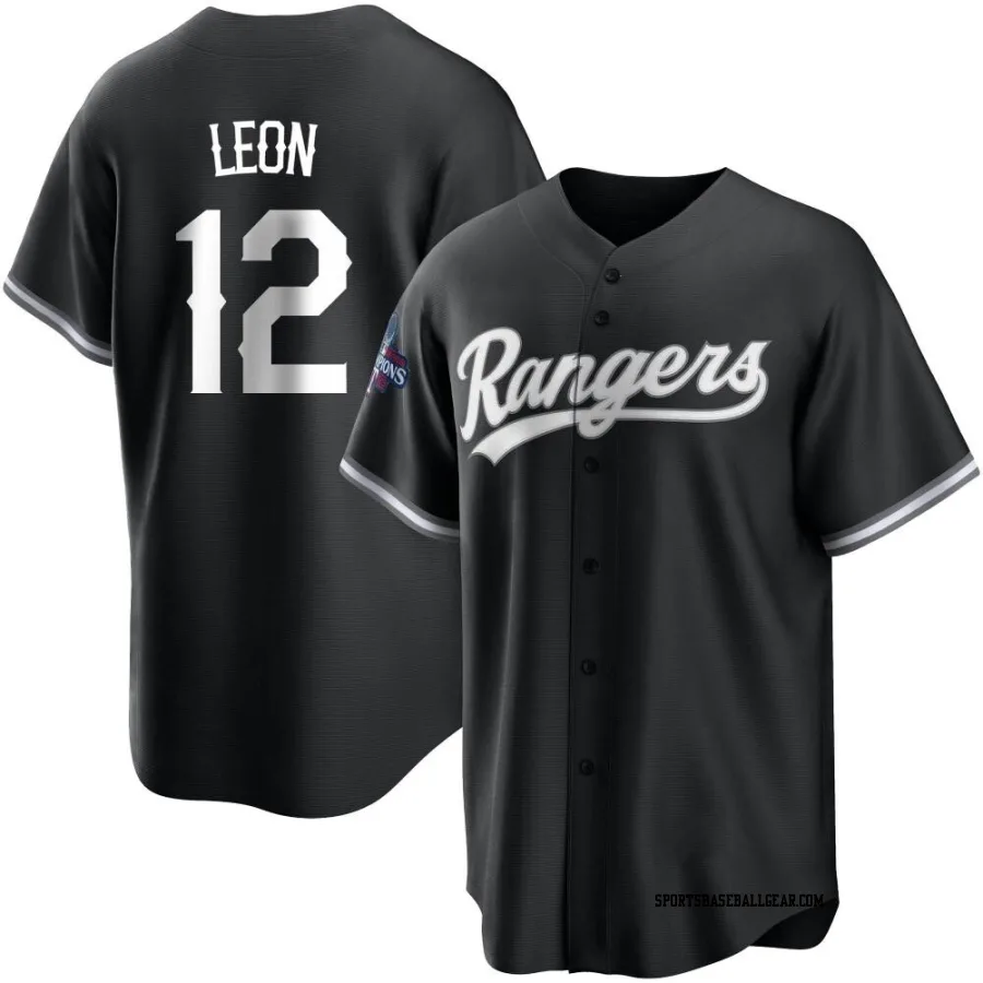 Sandy Leon Youth Texas Rangers White Replica Black 2023 World Series Champions Jersey