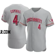 Santiago Espinal Men's Cincinnati Reds Gray Authentic Road Jersey