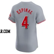 Santiago Espinal Men's Cincinnati Reds Gray Elite Road Jersey