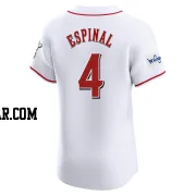 Santiago Espinal Men's Cincinnati Reds White Elite Home Patch Jersey